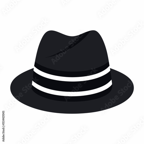 Minimal Fedora Hat with Stripe – Vector Illustration