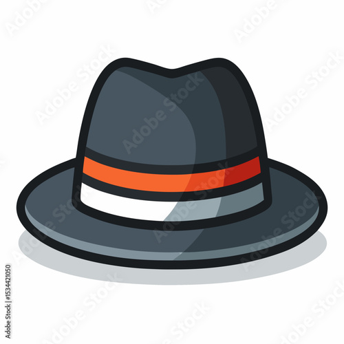 Minimal Fedora Hat with Stripe – Vector Illustration