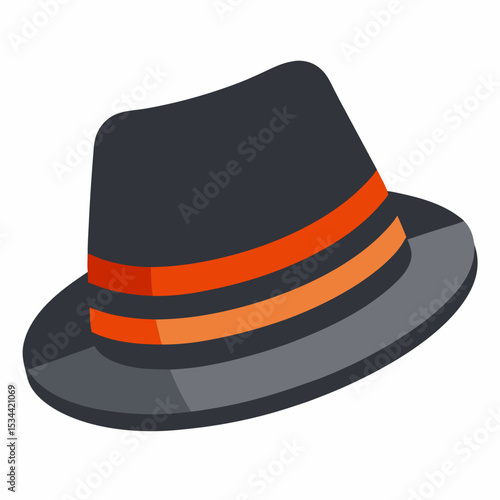 Minimal Fedora Hat with Stripe – Vector Illustration