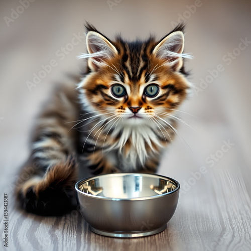 cat with a bowl 