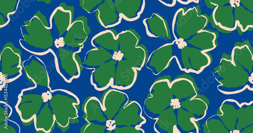 Exotic hand drawn flowers, seamless patterns with floral for fabric, textiles, clothing, wrapping paper, cover, banner, home decor, abstract backgrounds. Vector illustration.