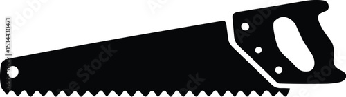 Hand saw vector black silhouette print design