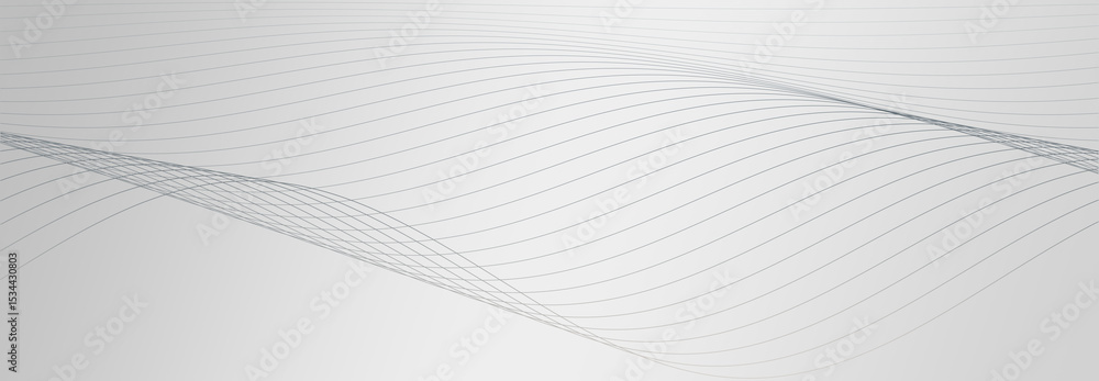 Fototapeta premium Curved wavy line. Dynamic abstract wave business grey background