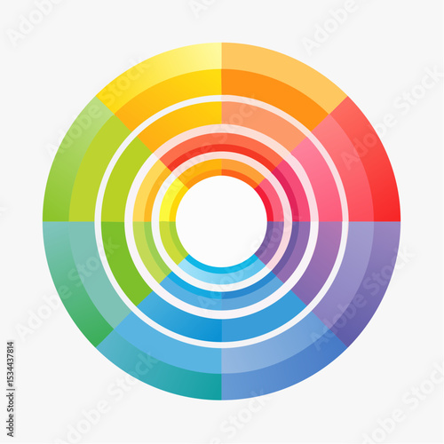 gentle loop of concentric circles softly expanding and contracting, each ring changing vibrant colors
