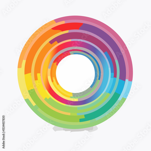gentle loop of concentric circles softly expanding and contracting, each ring changing vibrant colors