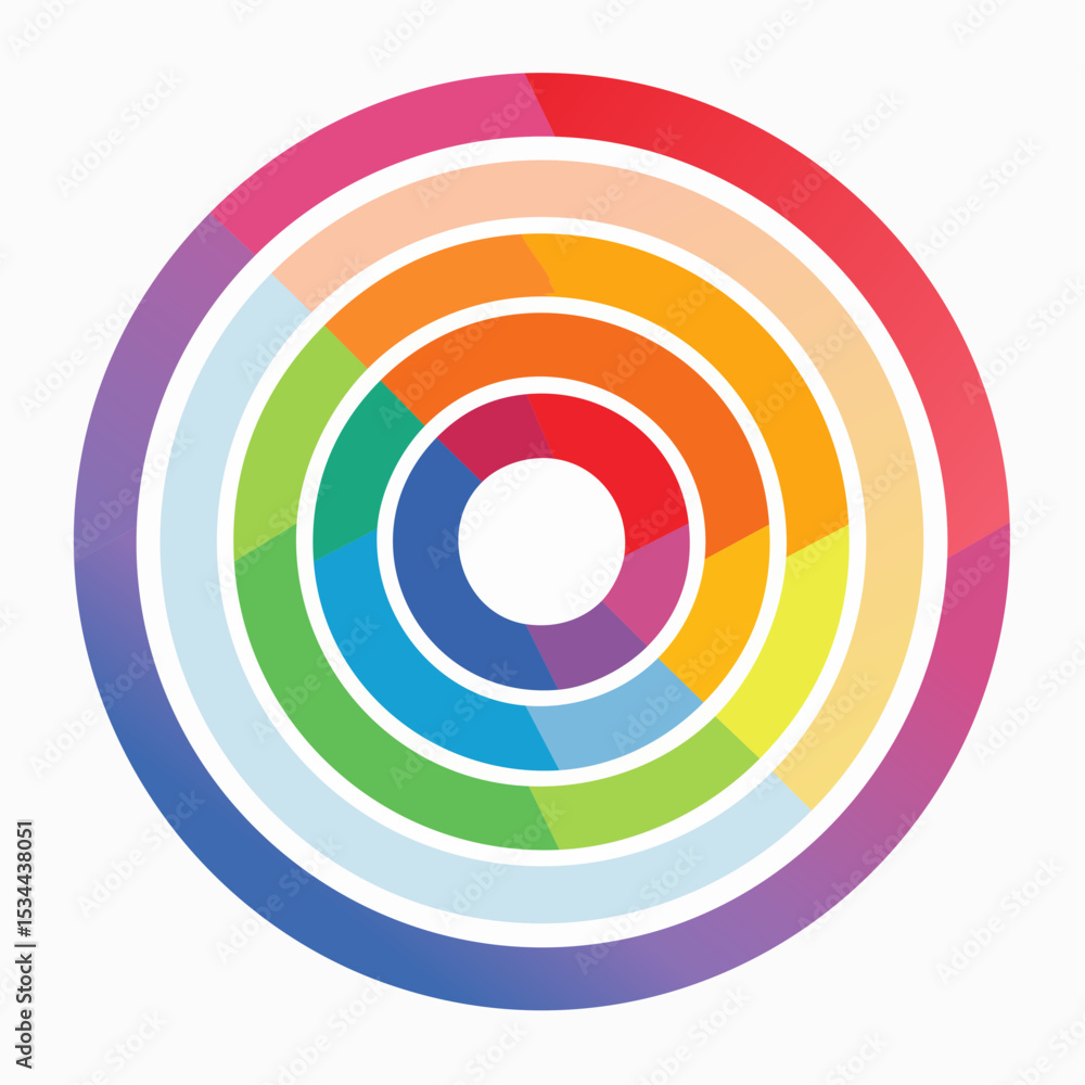 gentle loop of concentric circles softly expanding and contracting, each ring changing vibrant colors gentle loop of concentric circles softly expanding and contracting, each ring changing vibrant colors