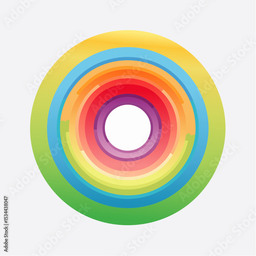 gentle loop of concentric circles softly expanding and contracting, each ring changing vibrant colors