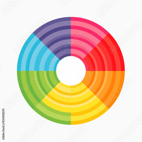 gentle loop of concentric circles softly expanding and contracting, each ring changing vibrant colors