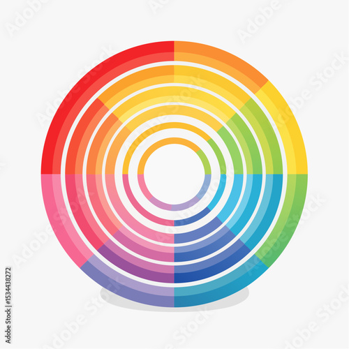 gentle loop of concentric circles softly expanding and contracting, each ring changing vibrant colors