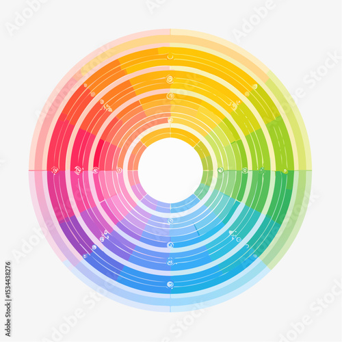 gentle loop of concentric circles softly expanding and contracting, each ring changing vibrant colors