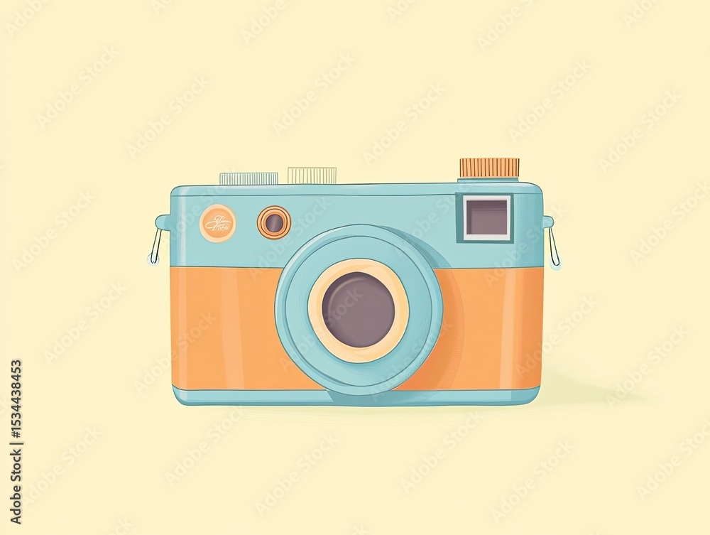 Fototapeta premium Retro camera illustration
