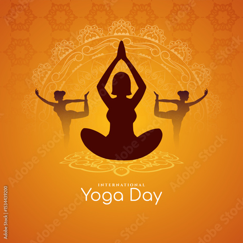 Artistic International Yoga day wellness celebration background