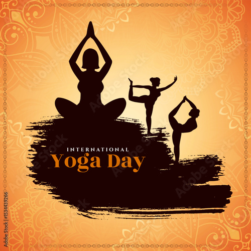 International Yoga day celebration elegant background