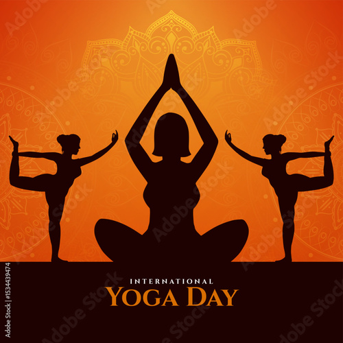 Artistic International Yoga day wellness celebration background