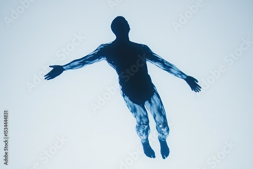 Silhouette of a man in mid-air