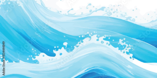 Abstract water ocean wave, blue, aqua, teal texture. Blue and white water wave background for ocean wave abstract. Blue and Aqua Water Layered Background with White Ripple Motion and Smooth design