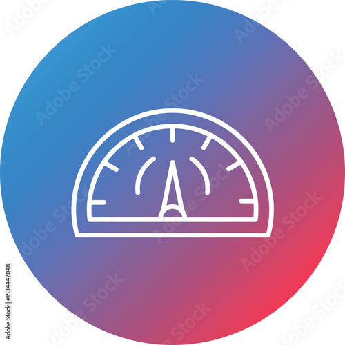 Tachometer Line Gradient Circle Background Icon