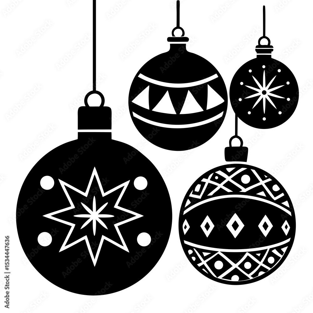Fototapeta premium set of christmas balls
