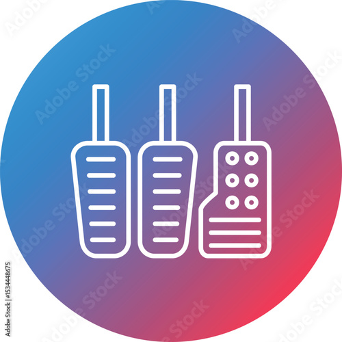 Pedals Line Gradient Circle Background Icon