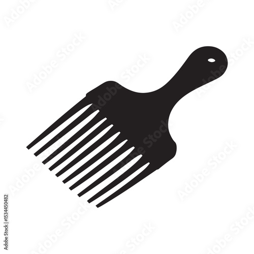 Afro pick comb vector isolated on white background.
