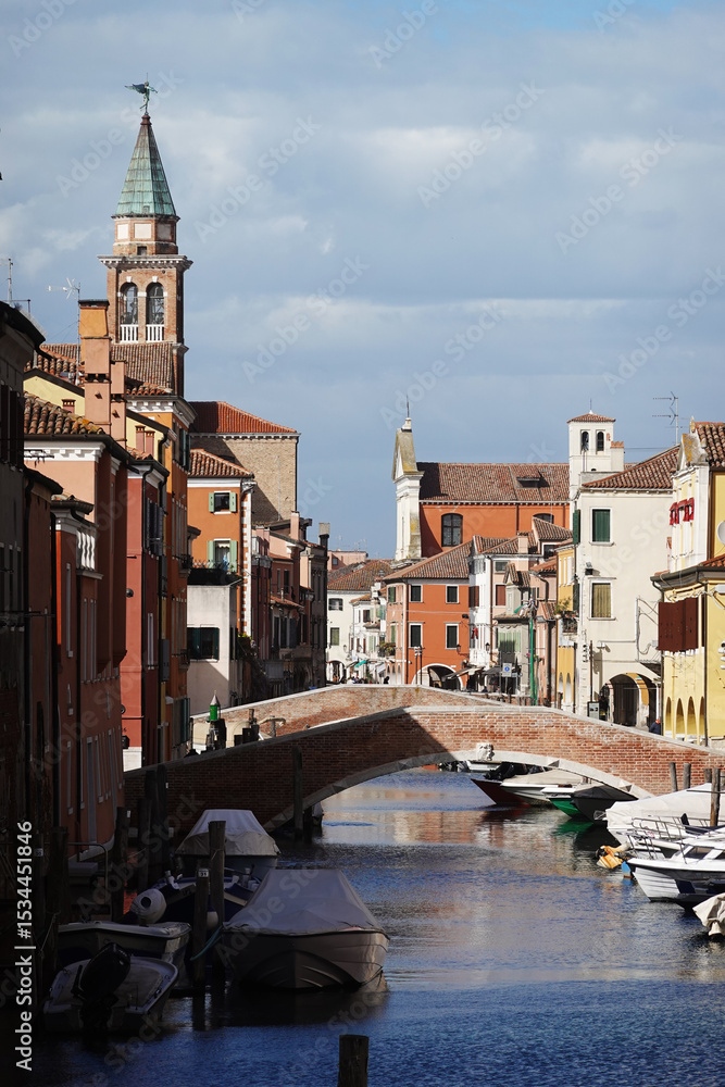 Fototapeta premium Old canals and streets in Chioggia, Italy