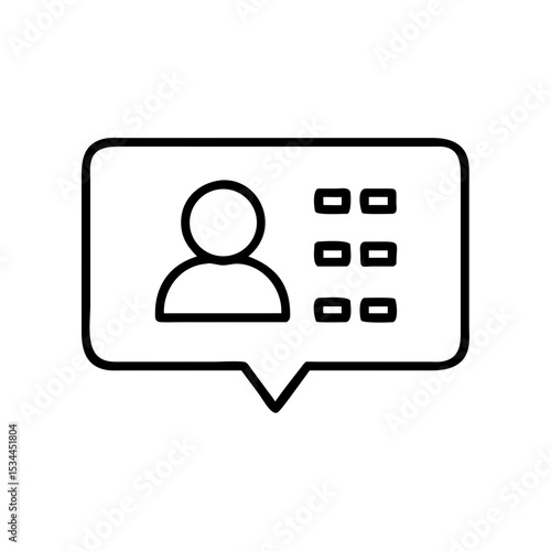 User account icon inside speech bubble in minimalist design  