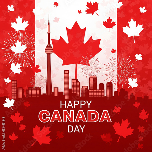 happy canada day background vector, Isolated on white Background.