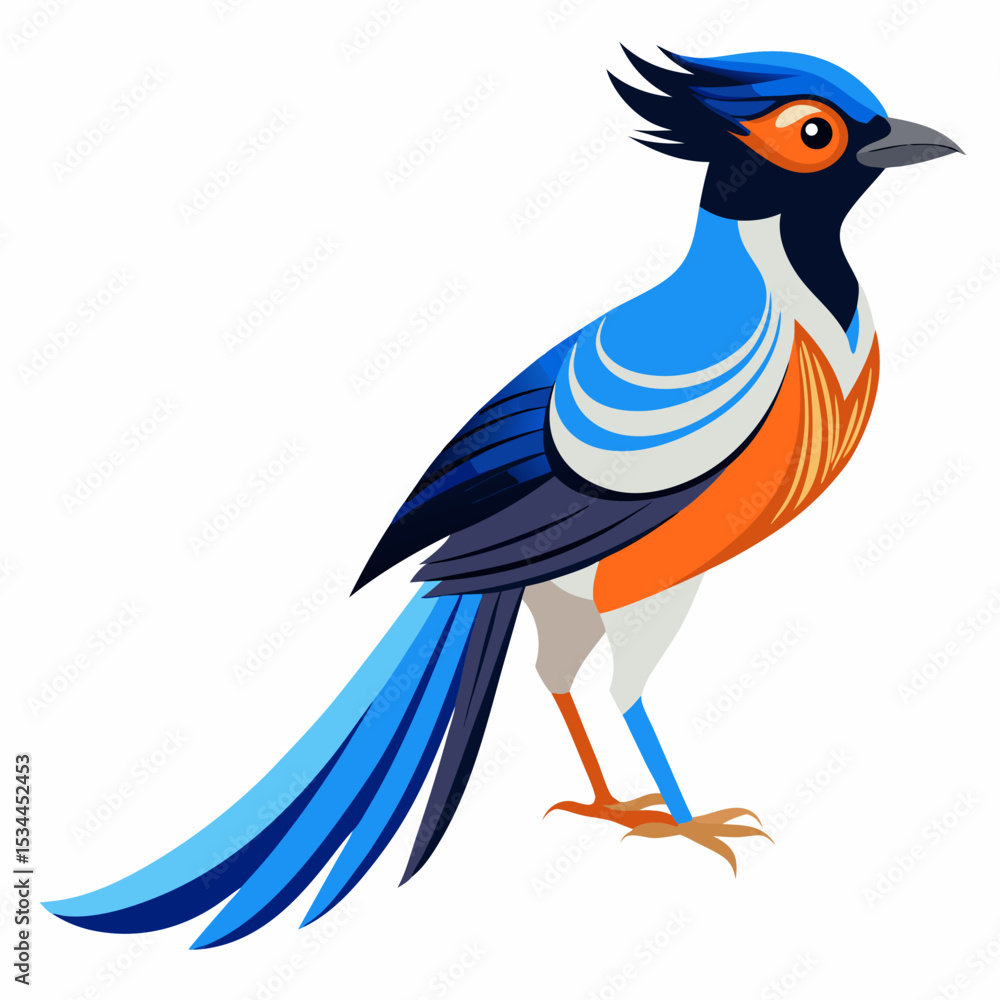 Fototapeta premium Elegant Paradise Flycatcher Vector