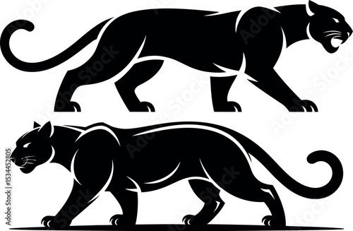 vector illustration of a black panther