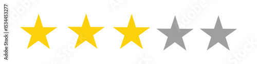 3-star review icon, 3-star ratings icon, vector
