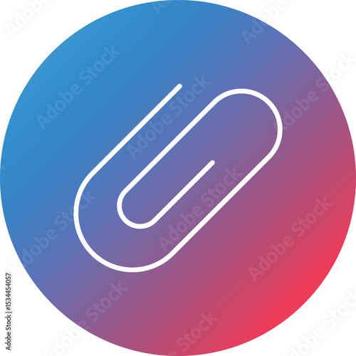 Paperclip Line Gradient Circle Background Icon