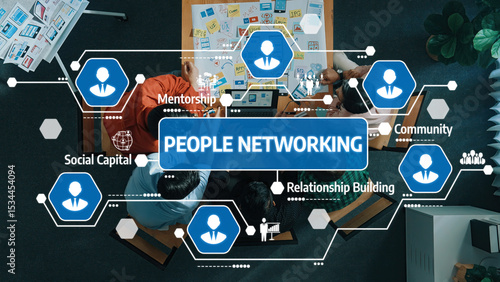 Принти на полотні Explore effective networking strategies for professionals in a collaborative environment