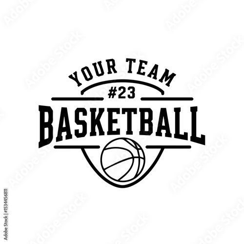 Basketball T-Shirt Design Black Vector Illustration – Sports Player Graphic, Urban Apparel, Athletic Team Art

