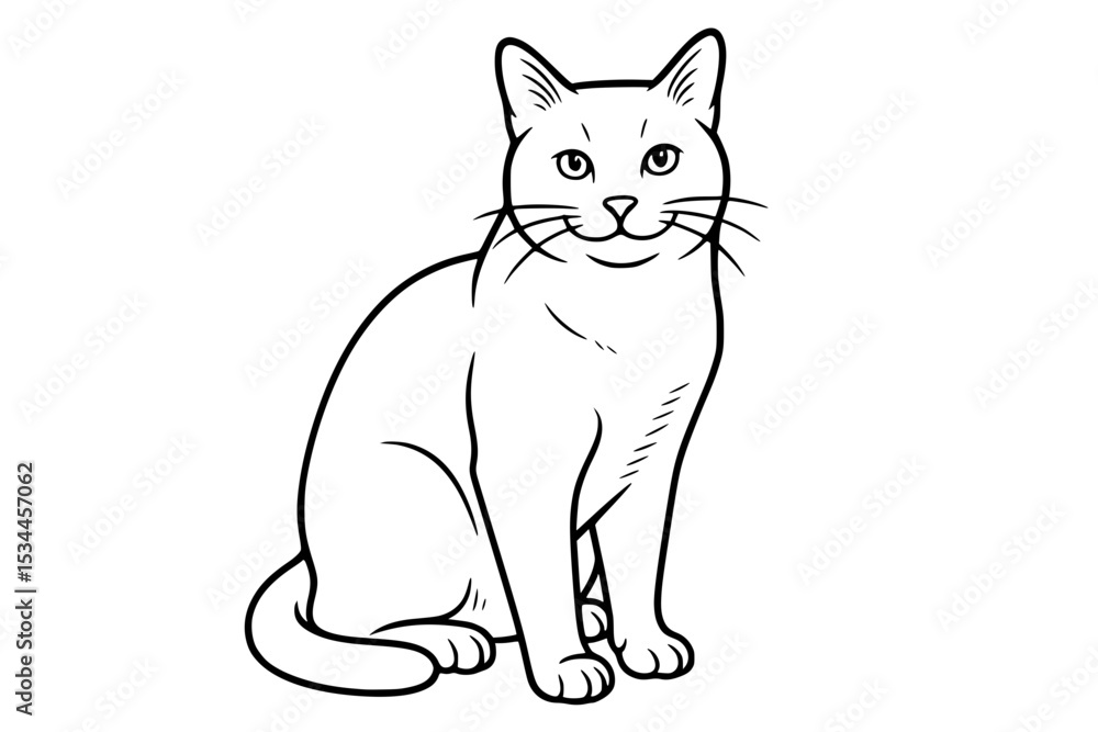 Fototapeta premium Smiling Chartreux Cat Vector Illustration