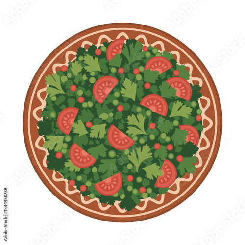 Traditional Tabbouleh Salad with Parsley and Tomatoes