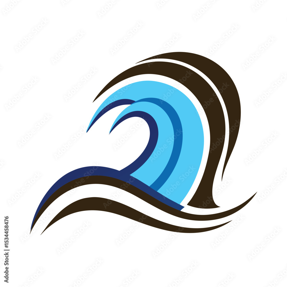 Naklejka premium wave pattern design vector art