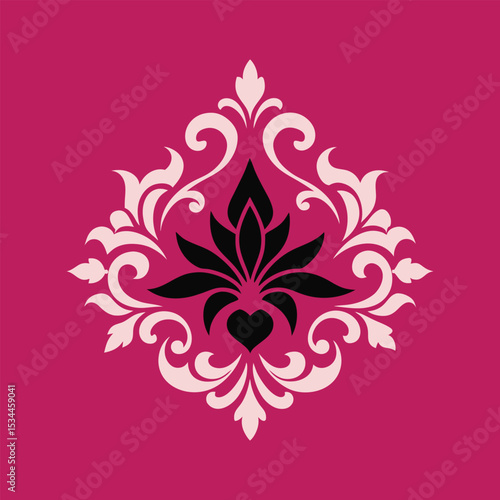 damask pattern design vector art
