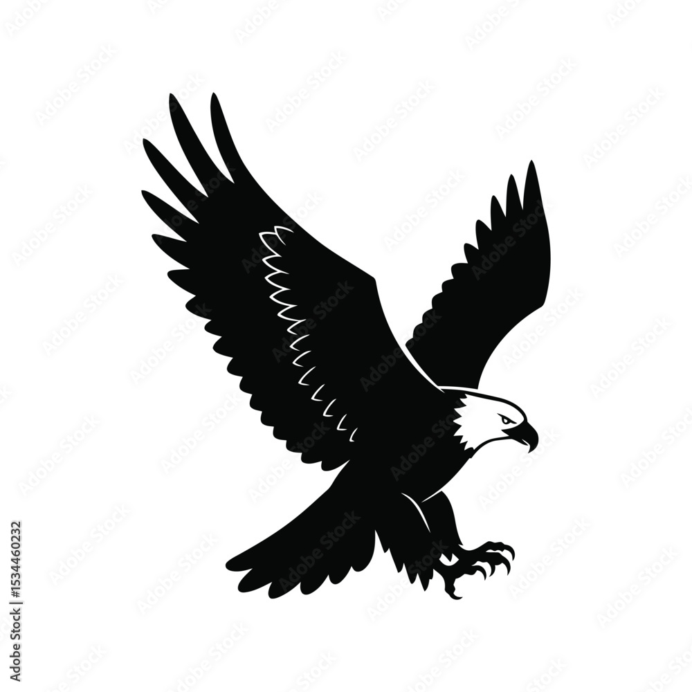 Fototapeta premium 4th of July Vector Illustration – American Eagle Silhouette, Independence Day, Patriotic Symbol, USA Art