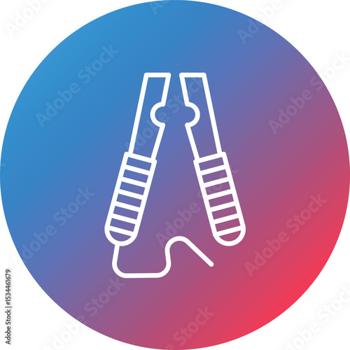 Jumper Line Gradient Circle Background Icon