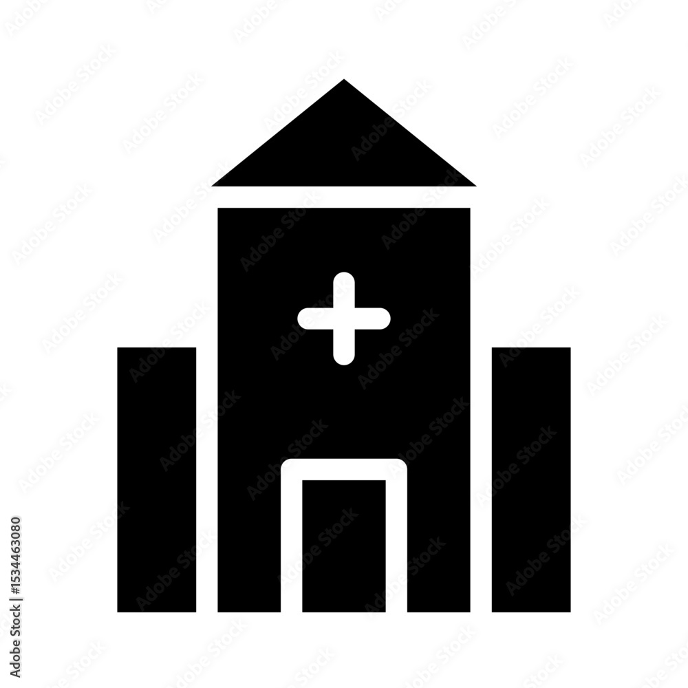 Fototapeta premium hospital glyph icon