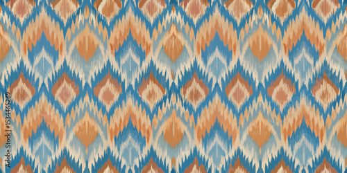 Textured abstract pattern featuring vibrant blue and warm earthy tones.