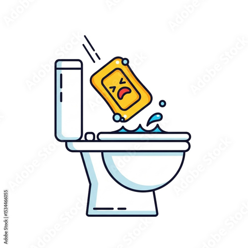 Soap falling into toilet – accidental drop.