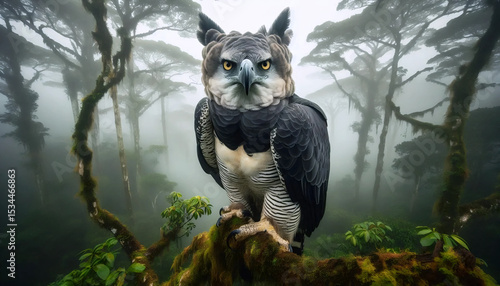 A harpy eagle in canopy, Ai generated image
