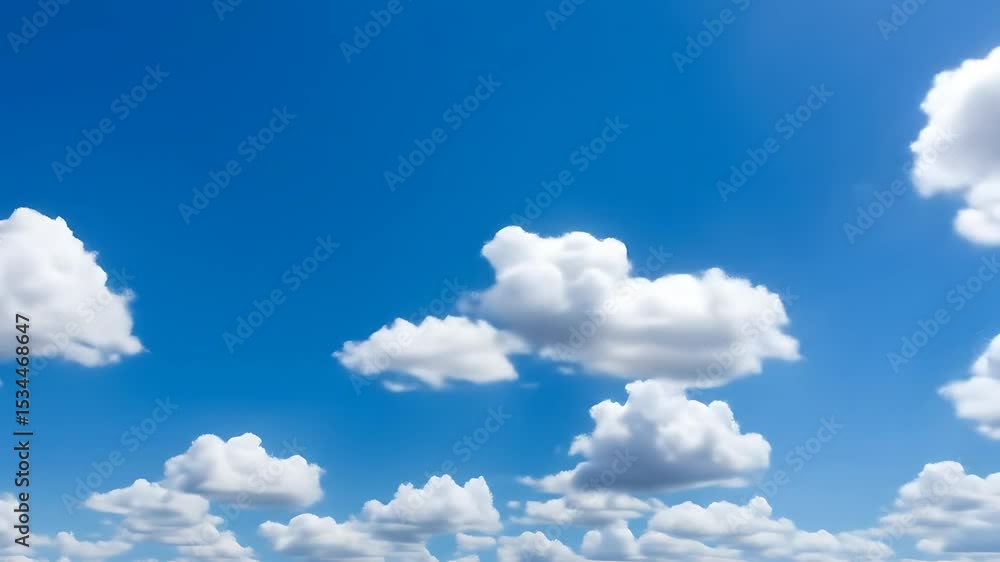 Floating Clouds Moving Slowly Across Vivid Blue Sky Aerial View Floating Clouds Moving Slowly Across Vivid Blue Sky Aerial View
