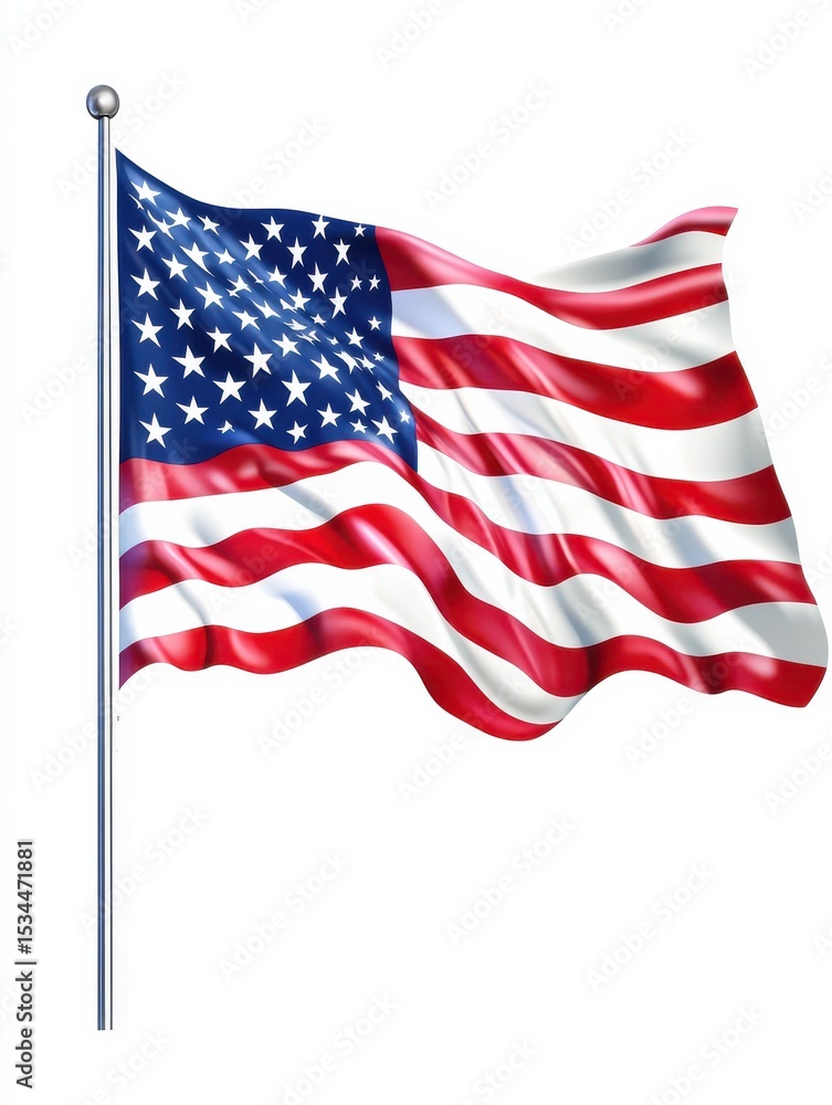 Fototapeta premium american flag isolated on white