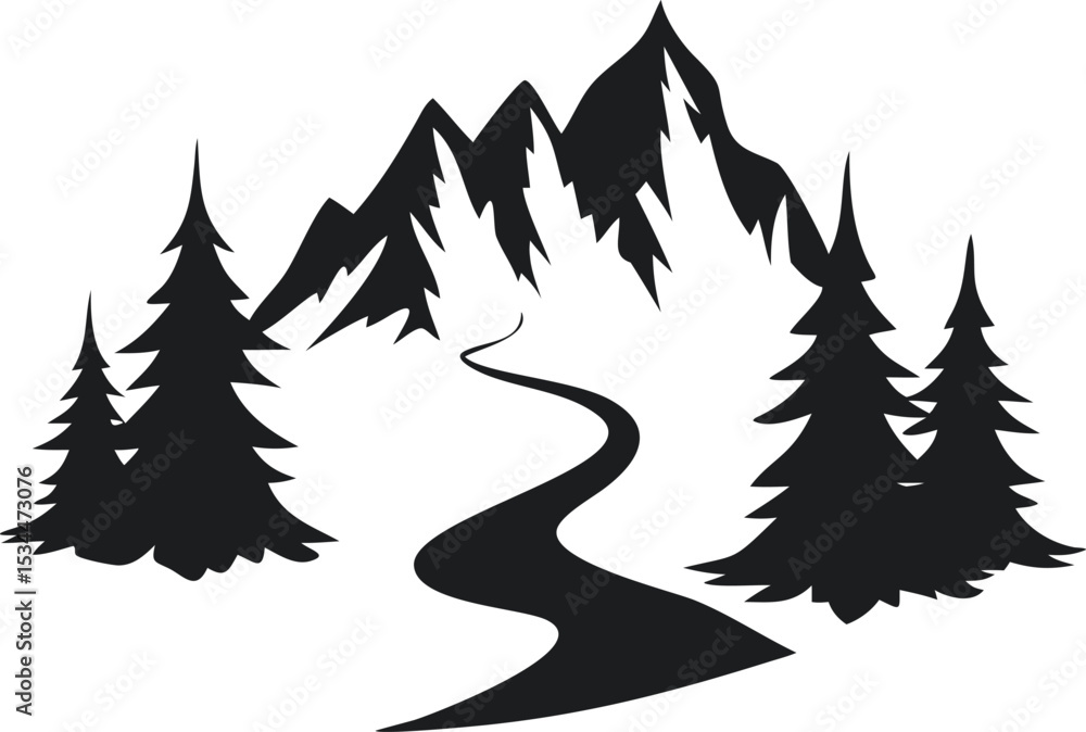 Obraz premium vector illustration of trees