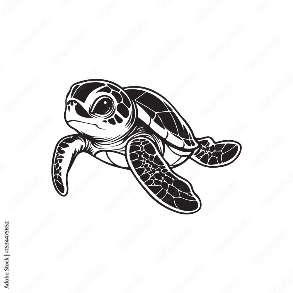 Obraz premium silhouette vector turtle logo design illustration, turtle logo icon silhouette, swimming turtle logo design, turtle animal silhouette vector, silhouette of turtle design on white background.