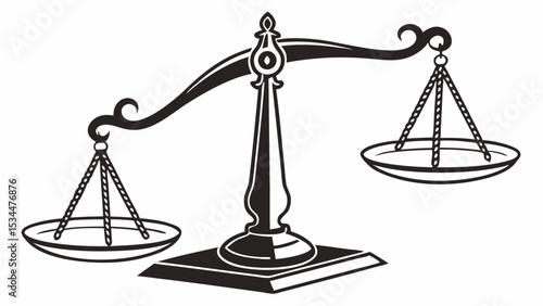Isolated brass scales of justice symbolize the balance of law, measurement, and legal equality