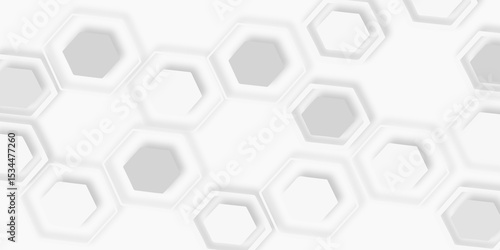 pattern of multiple overlapping hexagonal shapes and soft shadows white background.