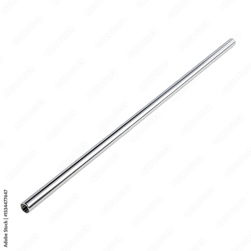 a long chrome straw on a white background, png, transparent a long chrome straw on a white background, png, transparent